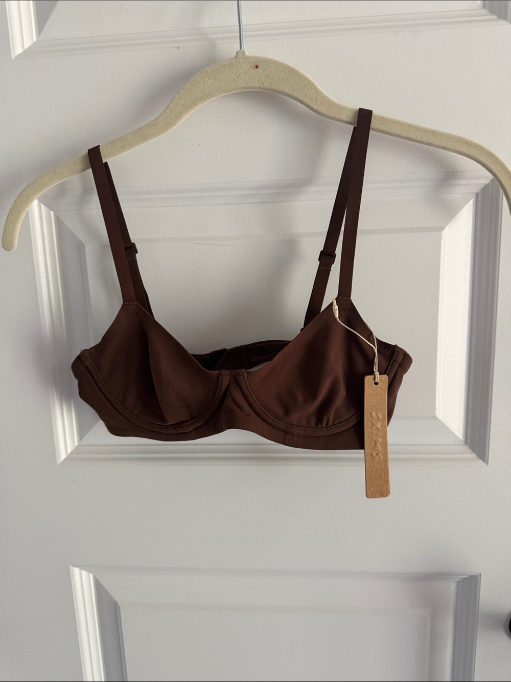 Skims unlined Demi Underwire Bra in Chocolate Brown